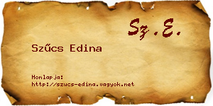 Szűcs Edina névjegykártya
